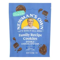 Newman's Own Organics Double Chocolate Chip Cookies - Case of 6/7 oz