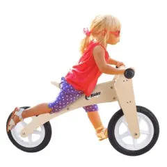 Toy Time Kids' 3-in-1 Convertible Ride-On Balance Bike - Natural Wood