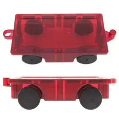 PICASSO-TILES Cars Magnetic Tiles for Kids, Construction STEM Building Blocks Educational Toy, 2PCS