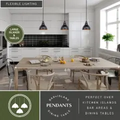 VAXCEL Delano 1 Light Bronze Gold Farmhouse Outdoor Barn Dome Pendant