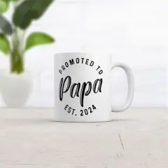 Crazy Dog Promoted to Papa 2024 Mug Funny New Baby Family Graphic Coffee Cup-11oz