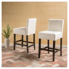 Set of 2 26" Lopez Fabric Counter Height Barstools - Christopher Knight Home