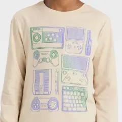 Boys' Long Sleeve Vintage Gaming Graphic T-Shirt - Cat & Jack&trade; Khaki