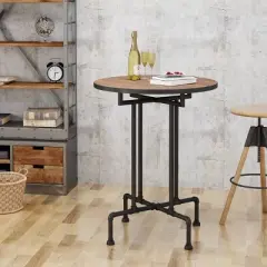 32" Westleigh Round Industrial Bar Table Dark Brown - Christopher Knight Home
