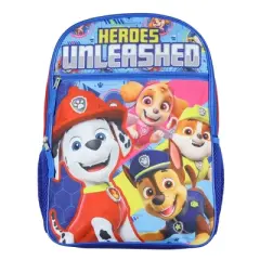 Paw Patrol Backpack | Heroes Unleashed Marshall Chase Rubble Skye Kids 16" School Bag | for Boys and Girls Travel, Study, Book Bag Multicolored