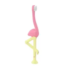 Dr. Brown's Toddler Toothbrush with Soft Bristles - Pink Flamingo - 1-4 years