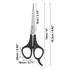 Unique Bargains Men Women Stainless Steel Straight Scissors Hair Clippers for Long Short Thick Hard Soft Hair Silver Tone 6.42" 1 Pc