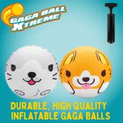 SCS Direct Gaga Pet Themed Playground Balls (8.5 inches) w Air Pump- Durable Rubber Pack for Recess Dodgeball, Kickball - Fun Spring Outdoor Toy