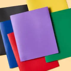 12pk Plastic Filing Portfolio with Prongs Multicolored - up&up&trade;: Resume Holder, Internal Pockets, 50 Sheet Capacity