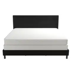King Jena Faux Leather Upholstered Bed Black - Room & Joy