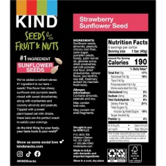KIND Bars Strawberry Sunflower Seed Gluten Free Snacks - 8.4oz/6ct