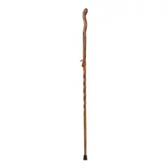 Brazos Twisted Fitness Walker Brown Wood Walking Stick 55 Inch Height