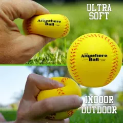 Anywhere Sports: The Anywhere Ball - 6 Pack - 3" Yellow Squishy Foam Balls