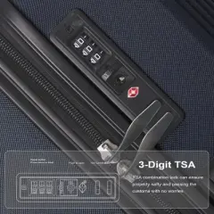 FURNIinspire Bag And Luggage Sets 3 Piece Rolling Luggage, Travel Hard Suitcase with Wheels, Stylish Suitcase Set, Blue, 21.06"*11.81"*30.31"