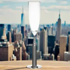 Godinger Silver 8 fl oz Chrylser Building Champagne Flute: Nickel-Plated Steel & Crystal, Hand Wash, 10.68" Height
