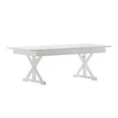 Flash Furniture HERCULES 7' x 40" Rectangular Solid Pine Folding Farm Table with X Legs