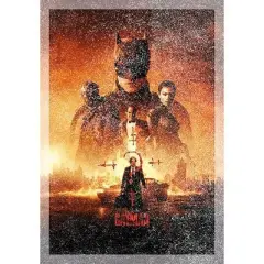 The Batman Movie Poster Ladies Cropped Black Graphic Tee