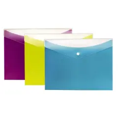 Pendaflex&reg; Dual Pocket Snap Poly Envelope, Letter Size, 3 Per Pack, 2 Packs