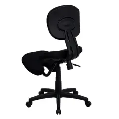 Emma and Oliver Mobile Ergonomic Kneeling Posture Task Office Chair in Black Fabric