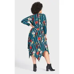 Women's Plus Size Vine Lane Dress - teal | AVENUE
