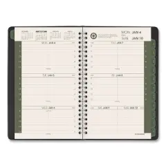 Recycled Weekly Block Format Appointment Book, 8.5 x 5.5, Black Cover, 12-Month (Jan to Dec): 2026