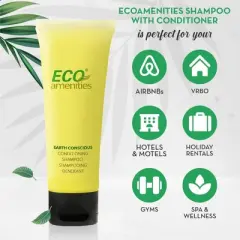 ECO Amenities 72 pack Travel Size Hotel Shampoo and Conditioner Sets, 2 in 1 Bulk Toiletry Supplies, 1.0 fl oz, Green Tea Scent
