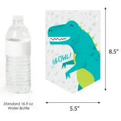 Big Dot of Happiness Roar Dinosaur - Dino Mite T-Rex Baby Shower Bunting Banner - Party Decorations - Welcome Baby