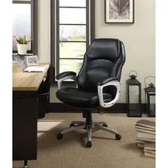 Back N Motion Health & Wellness Executive Chair Black Leather - Serta