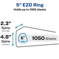 Avery Durable View 3 Ring Binder, 5 Inch EZD Rings, 1 Black Binder (46039)