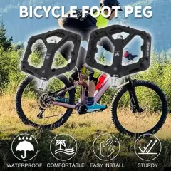Unique Bargains Foot Peg Footrests Fit 9/16 Inch Axles Durable Rear Bicycle Pedal Nylon Metal Yellow 1 Pair