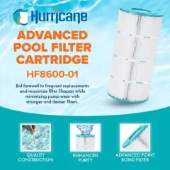 Hurricane Replacement Spa Filter Cartridge for Unicel C-8600, PA80, Filbur FC-1280, Hayward Star-Clear II C800, & Star-Clear II C1500, White, 4 Pack