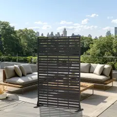 Lirago Garden Privacy Fence 72 in Galvanized Metal Outdoor Screen