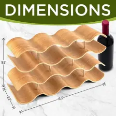 SereneLife 4-Tier Modular Wine Storage Rack, Bamboo, Holds 14 Bottles,