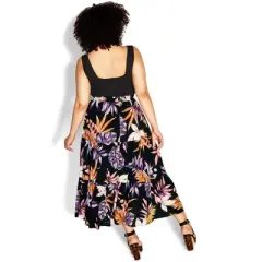 Women's Plus Size Paige Print Skirt - black | CITY CHIC