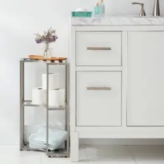 Small Space Storage Cabinet Brushed Nickel Metal - Brightroom&trade;