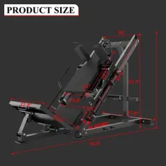 COZONY Adjustable Leg Press & Hack Squat Machine Combo with Linear Bearings, Weight Storage, Heavy-Duty Lower Body Home Gym Equipment