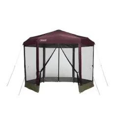 Coleman Back Home 10.5'x9' One Peak Screened Shelter - Maroon