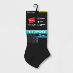 Hanes Performance Women's Extended Size Lightweight Textured Arch 6pk No Show Athletic Socks 8-12
