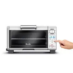 Breville 1800W Mini Smart Toaster Oven Stainless Steel BOV450XL: Countertop, 4-Slice, Dual Rack, Auto Shut-Off