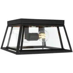 Rydler 11" Outdoor Flush Mount - PLT7029 - Black - Safavieh