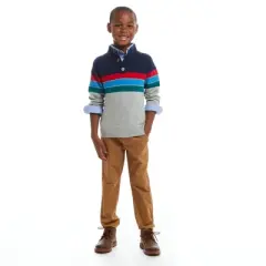 Andy & Evan  Toddler  Boys Colorblocked 1/4 Neck Sweater Set