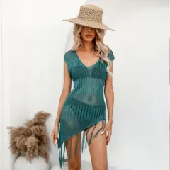 Women's Crochet Tassel Swim Cover Up Dress - Cupshe