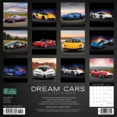 Willow Creek Press 2024 Wall Calendar 12"x12" Dream Cars Foiled