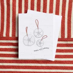 Winter/Holiday Greeting Card Pack Sets (3 ct) Happy Holidays Sand Dollar by Ramus & Co