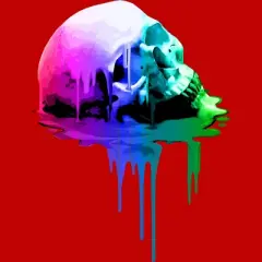 Men's Design By Humans Melting Skull with Vibrant Colors By robotface Tank Top