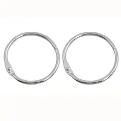 Unique Bargains Notebook File Metal Round Shape Loose Leaf Ring Silver Tone 1.5" Outer Dia 5 Pcs