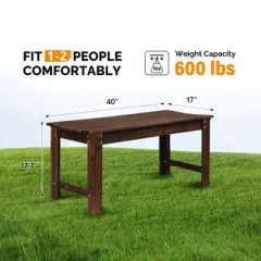 Karl Home | 39 in.  Solid Wood Backless Garden Bench