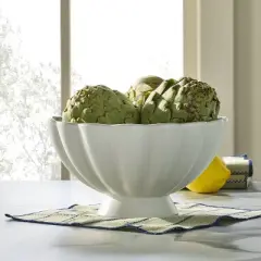 Scalloped Edge Stoneware Serving Bowl Cream - Hearth & Hand&trade; with Magnolia