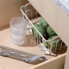 Better Houseware Nonslip Roll-up Stainless Steel Bars Corner Sink Shelf in Silver