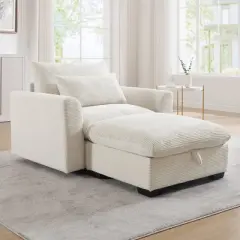 Corduroy Sofa Couch,Modular Sofa With Storage Ottoman,Deep Seat Couch,Sofa Couch For Living Room,Apartment-Cuddlewood